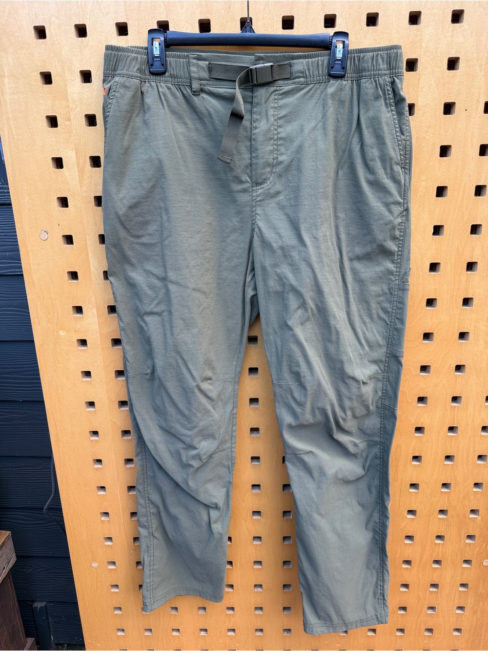 Merrell Mens Hayes Hiker Pants Size 36 Olive Green Belted Stretch Outdoor Trail